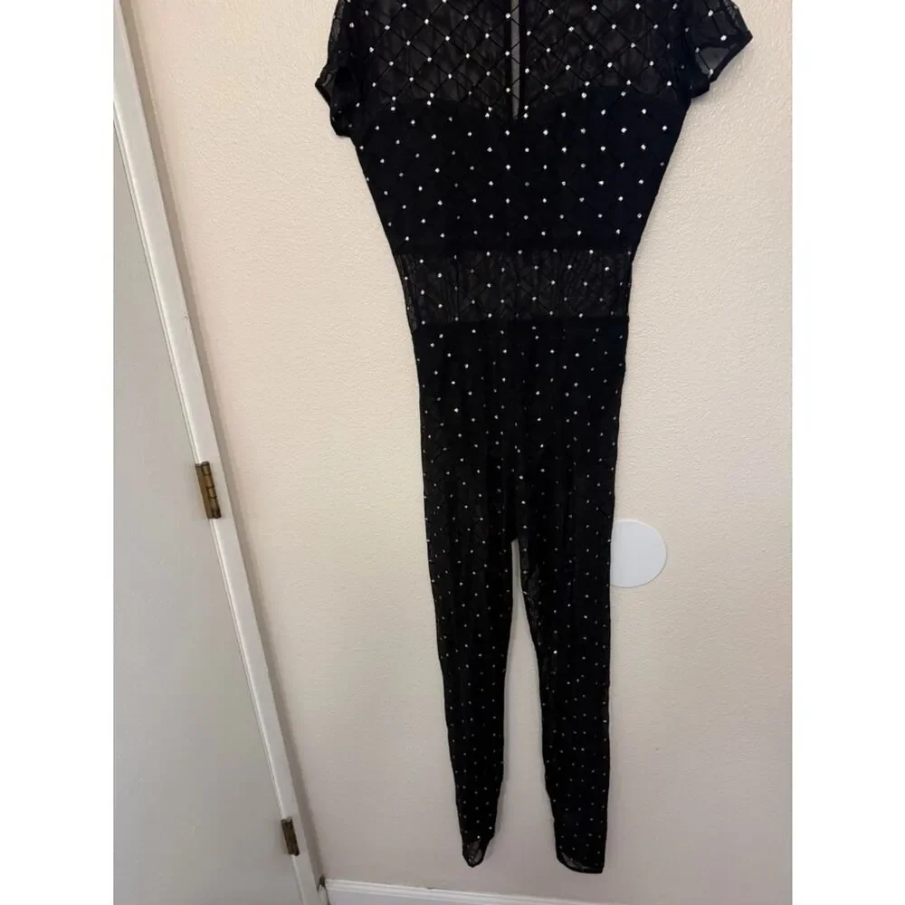 Kelle Black Mesh Diamond Contemporary Solo Costume PLOT TWIST 6188 LA adult